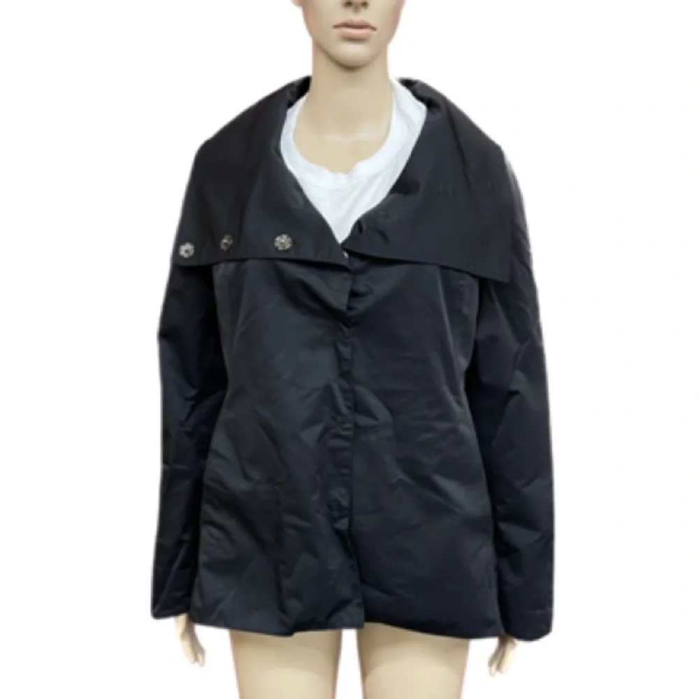 Eileen Fisher Snap Front Collard Nylon Jacket Size XS